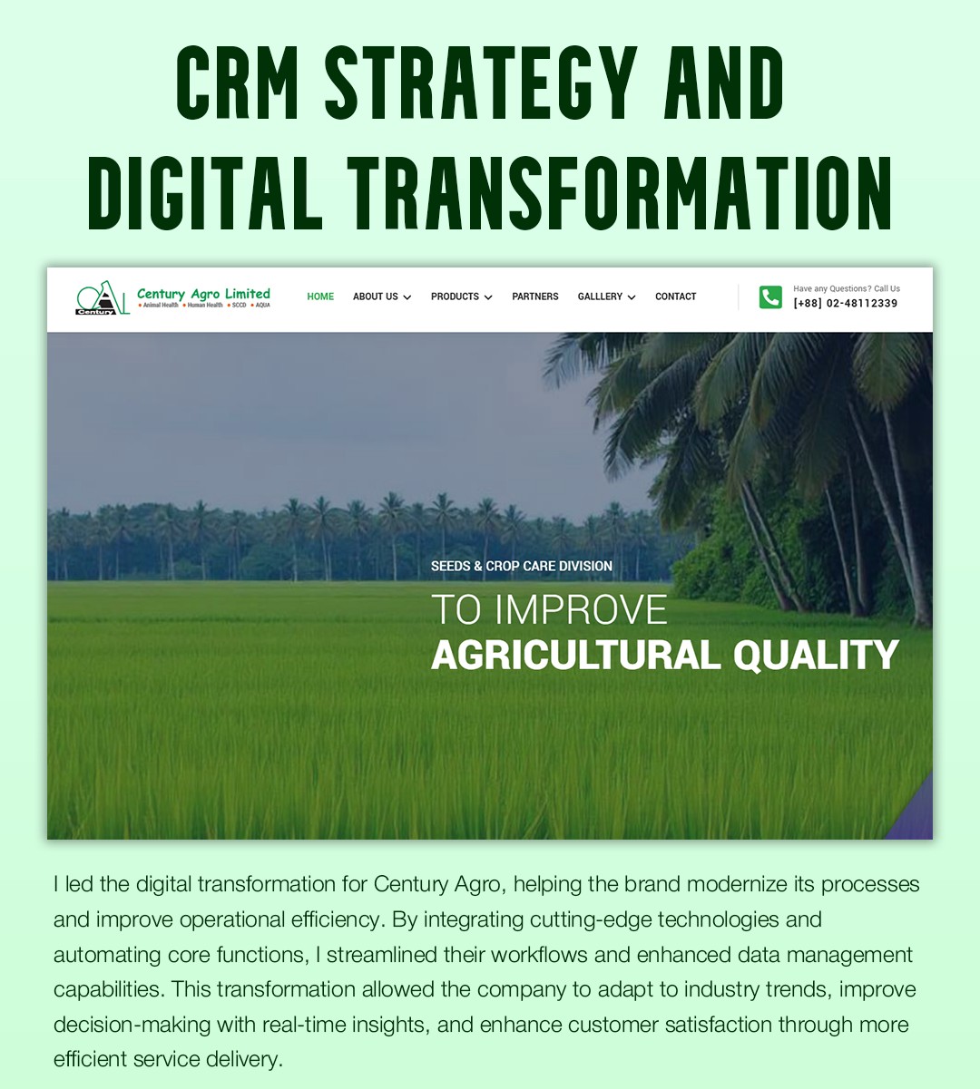 CRM and Digital Marketing Strategy for Century Agro