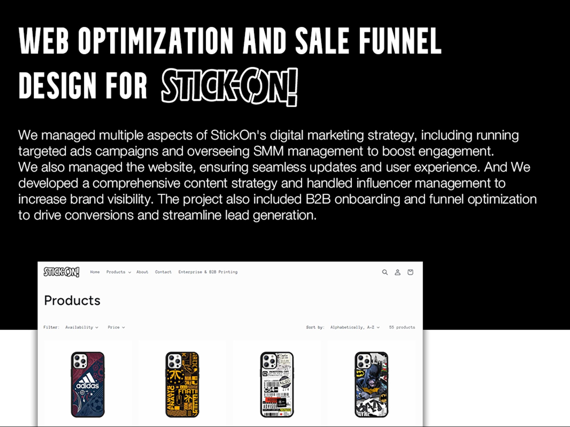 Web Development, Analytics & Multi-Channel Strategy for Stick-On